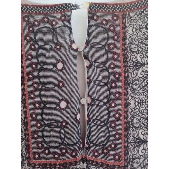 Zara black paisley slim mididress M long sl. boho hippie whimsigoth ethnic flaw - Picture 7 of 16